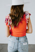 Ribbed Knit Tiered Ruffled Sleeve Bodysuit